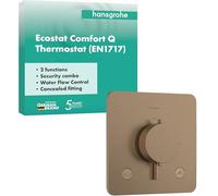 hansgrohe 33717140 Ecostat Comfort Q Thermostat for Concealed Installation for 2 Functions with Integrated Security Combination According to EN1717, Brushed Bronze