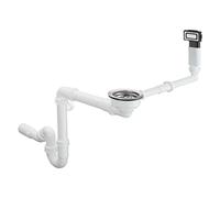Hansgrohe Bottle Trap S71 Brushed Stainless Steel Waste Kit for Single Bowl 43921800