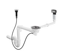 hansgrohe 43937000 D16-11 Automatic Waste and Overflow Set for Granite Single Bowl Kitchen, Chrome
