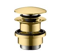 hansgrohe 50100990 Push-Open Drain Fitting for Washbasin and Bidet Mixer Polished Gold Look