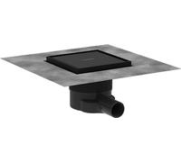 hansgrohe 56251670 RainDrain Brilliance Complete Set Point Drain 150/150 can be Tiled on The Back, matt Black, 15 x 15cm