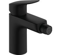 Hansgrohe 71200670 Logis Single Lever Bidet Mixer 100 with pop-up Waste Set, matt Black, spout Height 100mm