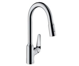 hansgrohe 71800000 M429-H220 Kitchen Tap, 360° Swivel Range, Pull-Out Spray, Chrome, Spout height 22 cm