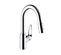 hansgrohe 71801000 M429-H180 Kitchen Tap, 360° Swivel Range, Pull-Out Spray, Chrome, Spout height 18 cm