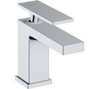 hansgrohe 73013000 Tecturis E Pillar Tap 80 EcoSmart+ with Lever Handle for Cold Premixed Water Without Drain Fitting Single Basin Mixer, Chrome, Auslaufhöhe 80mm
