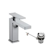 Hansgrohe 73014000 Tecturis E Single Lever Basin Mixer 110 CoolStart EcoSmart+ with pop-up Waste Set, Chrome, spout Height 110mm