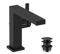 Hansgrohe 73020670 Tecturis E Single Lever Basin Mixer 110 Fine CoolStart EcoSmart+ with Push-Open Waste Set, matt Black, spout Height 110mm
