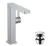 Tall Basin Tap Hansgrohe Tecturis E Fine CoolStart, Swivel Spout PushOpen Drain Start/Stop 210mm Chrome