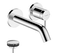 Hansgrohe 73350000 Tecturis S Single Lever Basin Mixer for Concealed Installation Wall-Mounted EcoSmart+ with spout 16,5 cm, Chrome, Discharge Length 16.5cm