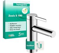 hansgrohe 74721000 Zesis S Single Lever Basin Mixer 100 CoolStart Without Waste Set, Chrome