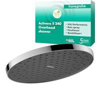 hansgrohe Activera S - Water-Saving Head Shower (EcoSmart+), Shower Head Round (240 mm), Rainfall Shower Head 1 Spray for Wall or Ceiling mounting, Anti-limescale, Chrome, 28057000