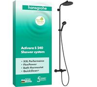hansgrohe Activera S 240 EcoSmart+ Bar Mixer Shower Bath Filler Bathroom Black
