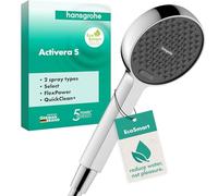 hansgrohe Activera Select S - Water-Saving Shower Head 8 l/min (EcoSmart), Hand Shower Round with 2 Sprays, with Anti-limescale Function, Chrome, 28033000