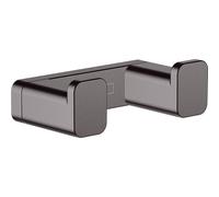 Hansgrohe AddStoris 3-inch Double Hook in Brushed Black Chrome, 41755340