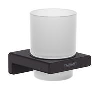 Hansgrohe AddStoris Bathroom Toothbrush Holder Tumbler Matt Black Wall Mounted