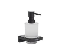 Wall Mounted Soap Dispenser Hansgrohe AddStoris in matt glass 118x81x158mm Black Mat