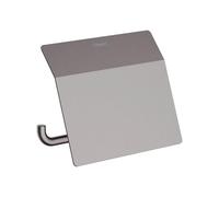 Toilet Roll Holder Hansgrohe AddStoris with lid 153x86mm Brushed Black Chrome