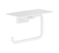 hansgrohe AddStoris Roll holder with shelf, matt white, 41772700
