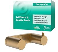 hansgrohe AddStoris S Modern Double Hook in Brushed Bronze, 41785140