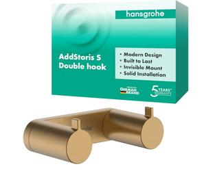 hansgrohe AddStoris S Modern Double Hook in Brushed Bronze, 41785140