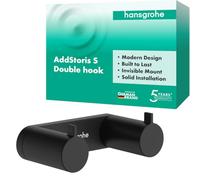 hansgrohe AddStoris S Modern Double Hook in Matte Black, 41785670