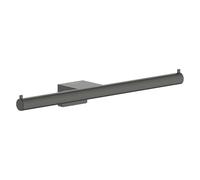 hansgrohe AddStoris S - toilet paper holder double, toilet roll holder for 2 paper rolls wall mounting, concealed fastening, bathroom accessories, brushed black chrome, 41768340