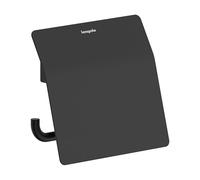 hansgrohe AddStoris S - toilet paper holder with cover, toilet roll holder for wall mounting, concealed fastening, bathroom accessories, matt black, 41783670