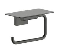 Toilet Roll Holder Hansgrohe AddStoris S with shelf Brushed Black Chrome 41789340
