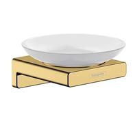 Wall Mounted Soap Dish Hansgrohe AddStoris ceramic 109x107x52mm Polished Gold Optic