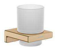 Toothbrush Holder Hansgrohe AddStoris in matt glass 91x81x94mm Brushed Bronze