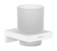 Toothbrush Holder Hansgrohe AddStoris in matt glass 91x81x94mm White Matt