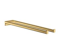 Hansgrohe Addstoris Wall-Mounted Twin Towel Holder 445mm, Matt Brushed Gold