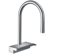 Hansgrohe Aquno Select M81 Pull-Out Kitchen Mixer Tap, Matt Chrome, 220mm Reach
