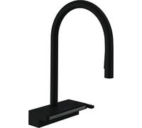 Hansgrohe Aquno Select M81 Single Lever Kitchen Mixer 170 With Pull-Out Spray And Sbox, 3 Spray Modes, Matt Black, 73831670