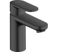 hansgrohe basin mixer tap Vernis Blend, basin tap with spout height 100mm, water-saving (EcoSmart), without waste set, matt black, 71580670