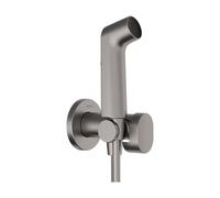 Bidet Tap Hansgrohe Bidette 1jet S EcoSmart+ cold water hand shower with holder and 125 cm hose, round Brushed Black Chrome 29230340