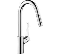 hansgrohe Cento - kitchen tap with pull-out spray, 1 spray, kitchen sink tap with spout height 230 mm, kitchen mixer tap with swivel spout, chrome, 14803000