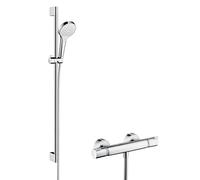 hansgrohe Croma Select S - Exposed thermostatic shower mixer with Croma Select S 110 Multi 1jet hand shower chrome / white