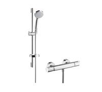 hansgrohe Croma 100 - Exposed thermostatic shower mixer with Croma 100 4jet Vario hand shower chrome