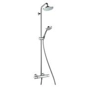 Hansgrohe Croma 160 Exposed Thermostatic Bar Shower Valve & Rigid Riser Kit, Polished Chrome 27135000
