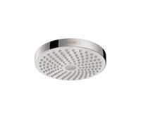 hansgrohe Croma Select S 7-inch Showerhead Low Flow Modern 2-Spray Rain IntenseRain Water Saving with QuickClean in White/Chrome 04388400