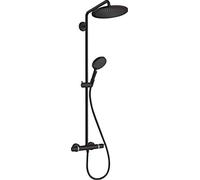 Croma Select S Showerpipe 280 1 jet and Hand shower 3 jets with Thermostatic mixer, Matt black (26890670)