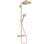 hansgrohe Croma Select S - shower system with thermostat, rainfall shower head (⌀ 280 mm), hand shower (3 sprays), shower hose, shower rail and head shower round (1 spray), brushed bronze, 26891140