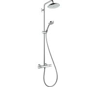hansgrohe Croma Shower System 220 1 spray water-saving 9 l/min with thermostatic shower mixer, chrome, 27188000