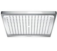 hansgrohe Crometta E - head shower, shower head square (240 x 240 mm), rainfall shower head 1 spray for wall or ceiling mounting, anti-limescale, chrome