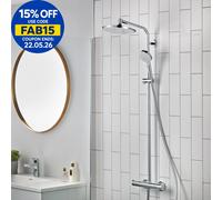 hansgrohe Crometta S Showerpipe 240 EcoSmart Thermostatic Mixer Shower Chrome