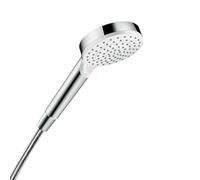 Hansgrohe Crometta 100 1jet Hand Shower EcoSmart 9 l/min White/Chrome 26333400, 1 Spray, Set of 30 Pieces