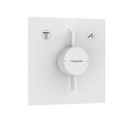 hansgrohe DuoTurn E - shower mixer conceiled for 2 functions, shower mixer tap square, single lever shower mixer for iBox universal 2, matt white, 75417700