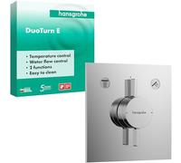 hansgrohe DuoTurn E - shower mixer conceiled for 2 functions, shower mixer tap square, single lever shower mixer for iBox universal 2, chrome, 75417000