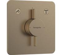 Concealed Shower Tap Hansgrohe DuoTurn Q Recessed 2 outlets 155x155mm Brushed bronze
